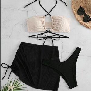 Cream and Black Bikini
